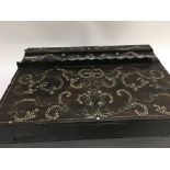 A Anglo Indian writing box inlaid with floral Ivor