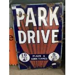 A Vintage enamel sign Park Drive cigarettes
