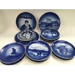 A collection of Royal Copenhagen blue and white pl