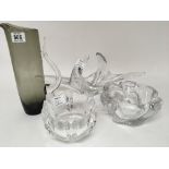 A modern design Orrefors glass bowl a jug and two
