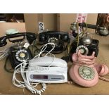 Five vintage telephones