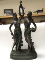 A large double figure of two classical figures wit