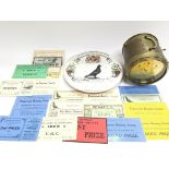 Collection containing a pigeon clock - plate and n