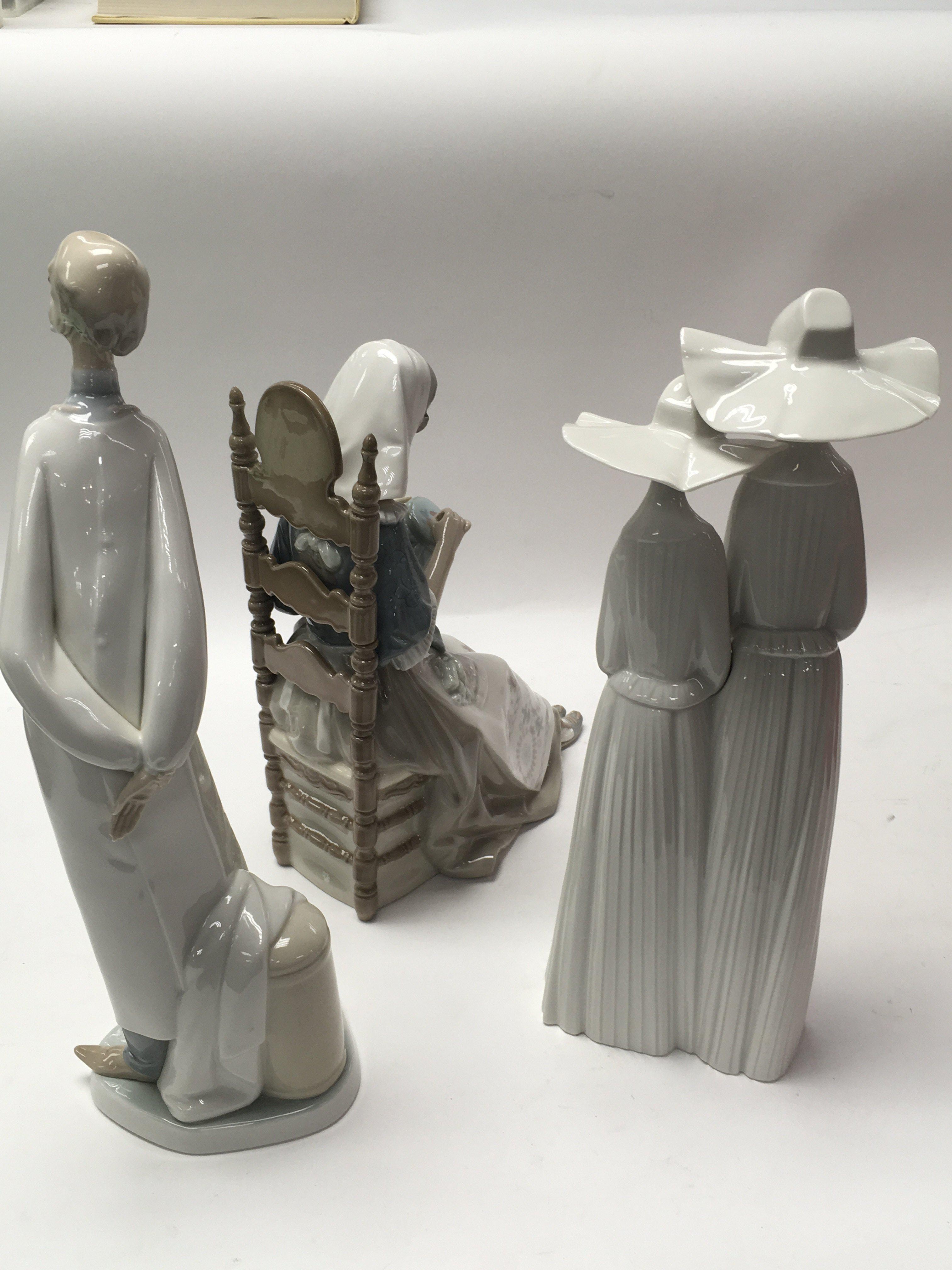Three Lladro figures including wise doctor, seated - Image 2 of 2