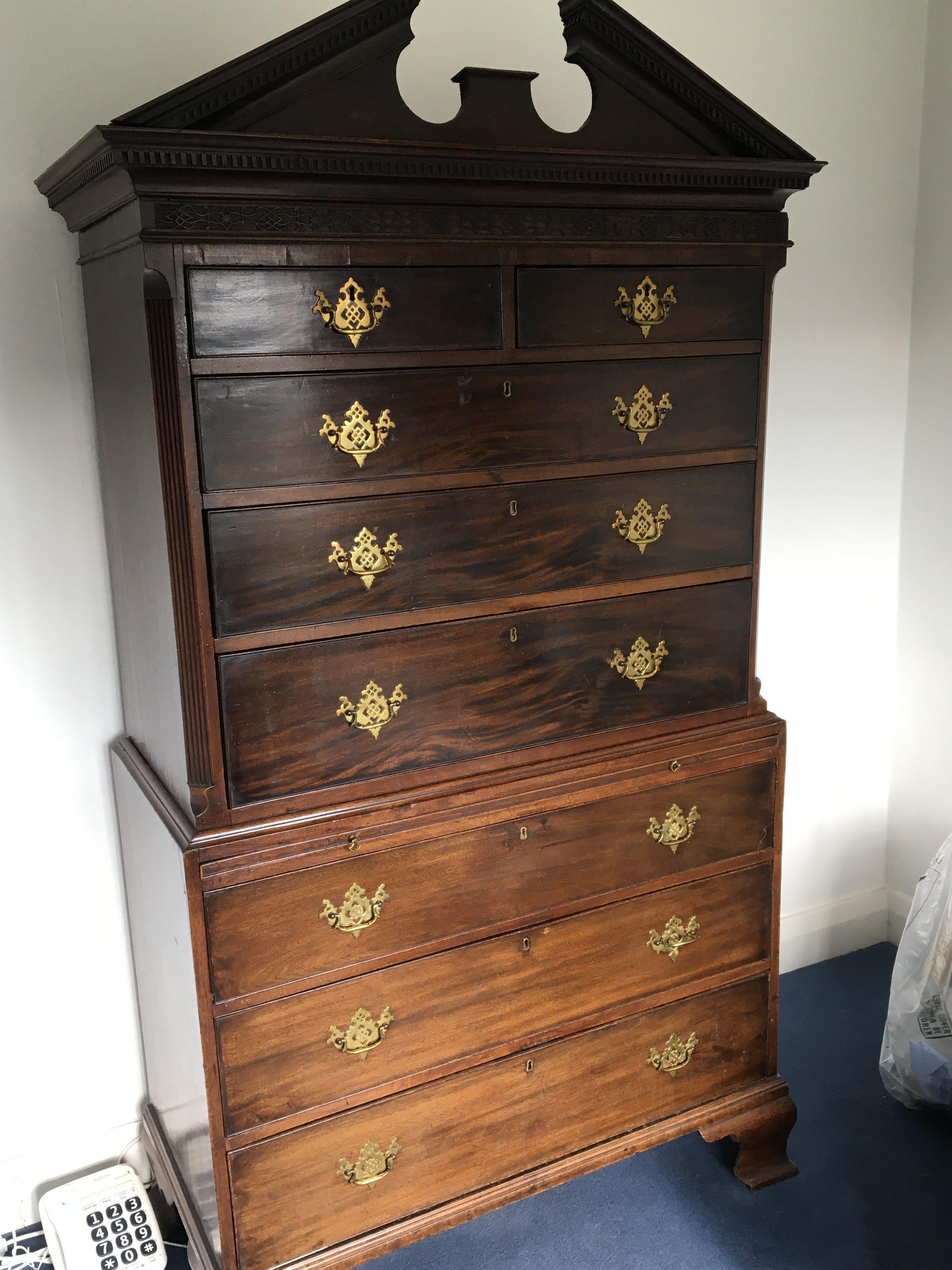 A George III mahogany chest on chest Tallboy with