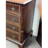 Queen Anne walnut veneered chest (later additions