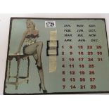 A Vintage Marilyn Monroe calendar on tin. 35x26cm