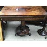 A William VI mahogany card table with a hinged top