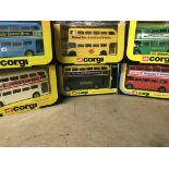 A Collection Of six boxed corgi busses .