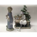 Two Lladro figures including a large piece depicti
