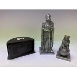 2 1950s Table lighters one in the form of a Knight the other in the form of a Russian bear on a ball