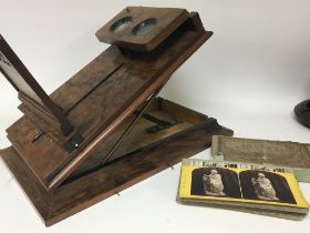 A Quality Victorian walnut 3D viewer with a quanti