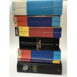 Seven Harry Potter books including one first edition book, no reserve.