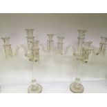 A pair of modern cut glass assembled large size ca