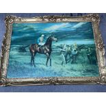 Four framed horse racing prints, no reserve.