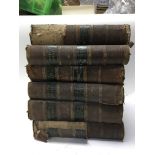 6 volumes of Scotts Novels, leather and board boun