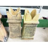 Pair of steeple top chimney pots