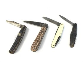 Four German pocket knives including vintage Henry