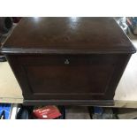 A Victorian mahogany storage box with applied bras