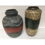 Two large 1970s glazed vases Hight 37cm