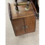 A Victorian walnut coal box with shovel.