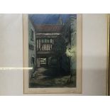 Two framed coloured engravings a view of a London