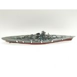 Model of Bismarck ship.