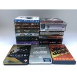 A collection of DVDs including steelbooks of Reser