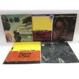 Five Miles Davis LPs comprising 'Bitches Brew', 'K