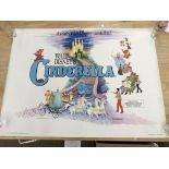 A UK quad film poster for Cinderella (1976 re rele