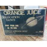 An original Orange Juice poster advertising a show