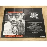 A UK quad film poster for 'Raging Bull' starring R