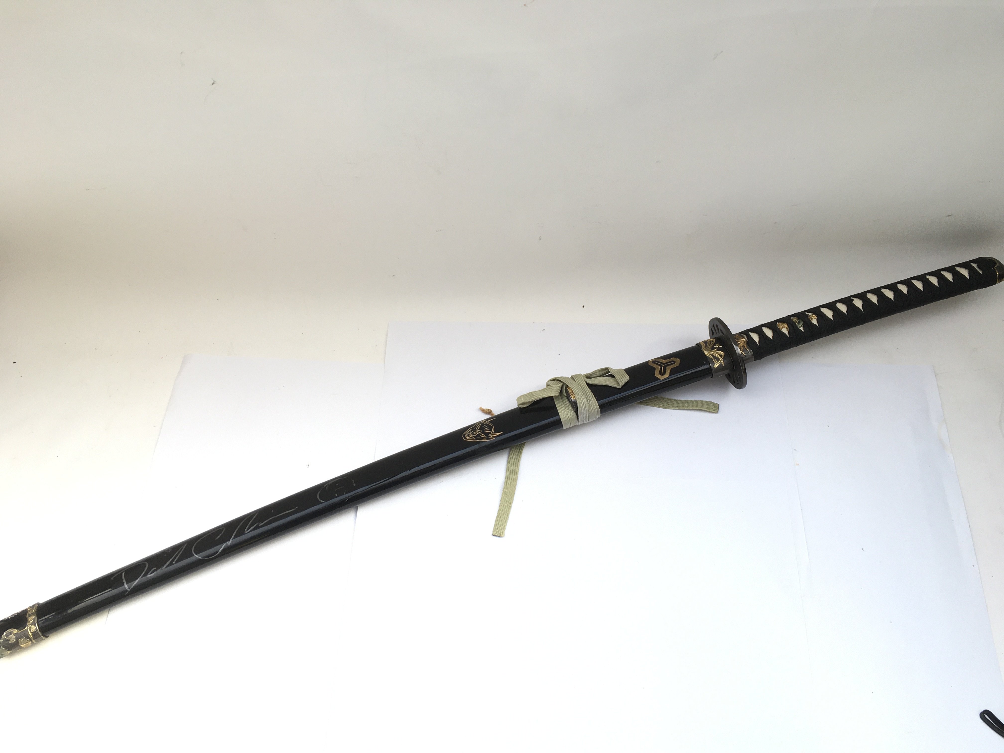 A signed David Carradine replica Katana sword simi