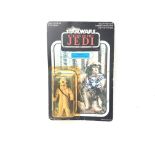 A vintage Star Wars return of the Jedi Logray card