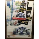 A framed Monte-Carlo poster together with official