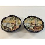 A pair of 20th century satsuma bowls - NO RESERVE