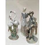 A large Lladro figure of two stalks no obvious dam