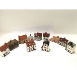 12 studio pottery small houses from Mudlen End Stu