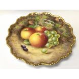 A Royal Worcester cabinet plate painted with apple