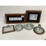 6 Jasper ware relief decorated plaques.