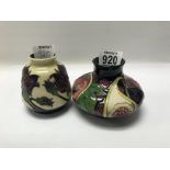 Two moorcroft vases Queens choice and pulsatilla n