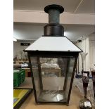 A large glass lantern by The Lampe Veritas. Measur