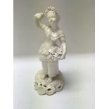 A 18 th century white glazed Derby figure in the f