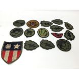 15 cloth military patches.