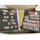 A box of world mint and used world and commonwealth stamps including Egypt, Transvaal etc.