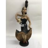 A 1950â€™s plaster lamp in the form of a flamenco dancer