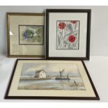 Sheila Fairman - 1924-2013, 3 framed watercolours/