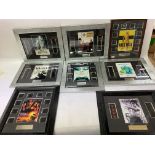 Eight framed limited edition film cells with their