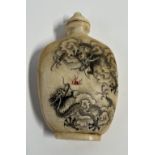 A finely decorated Chinese Ivory snuff bottle with
