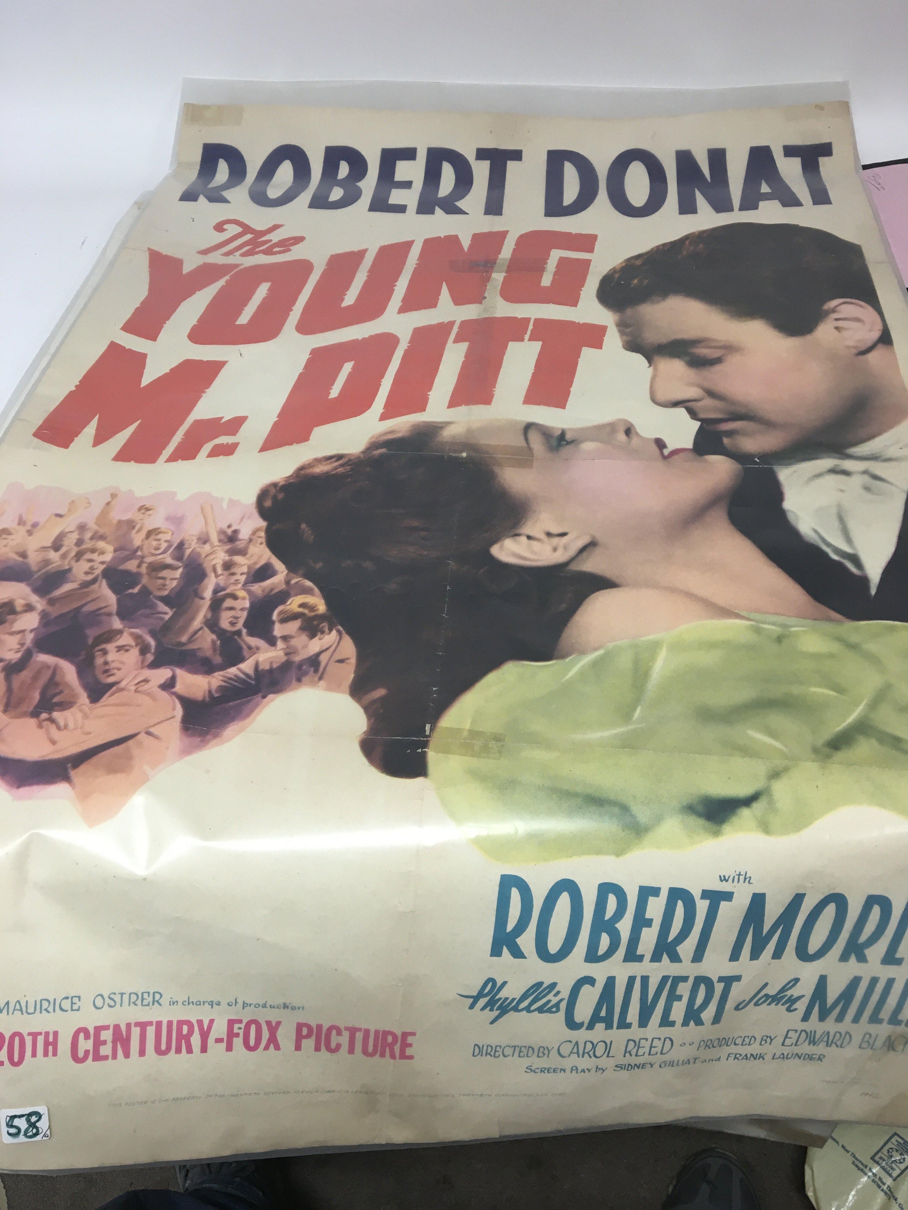 Three Vintage film posters Robert Donat in the Young Mr Pitt. The Cretan feeling and Titanic (3) -